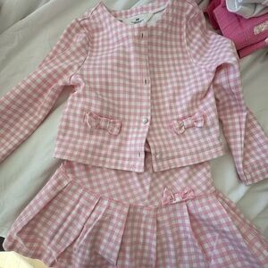 H&M Pink Checkered Outfit with Bow Barbie style.